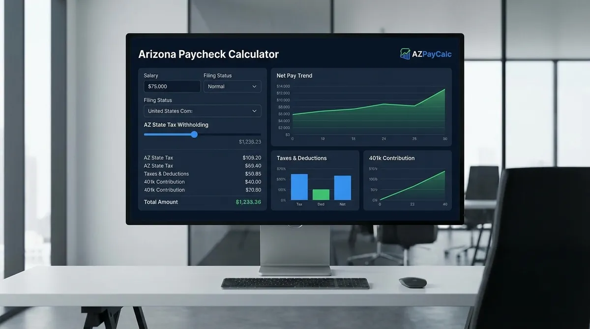 Arizona Paycheck Calculator Interface