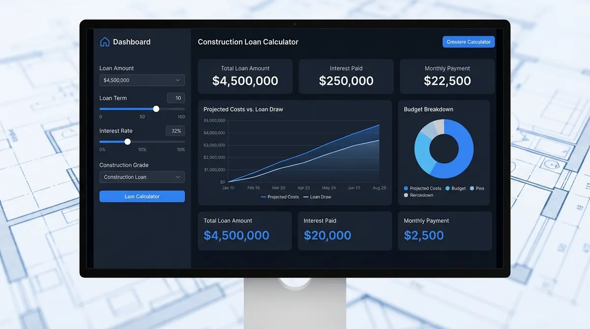 Visual chart showing how construction loan interest ramps up as draws are funded over time.