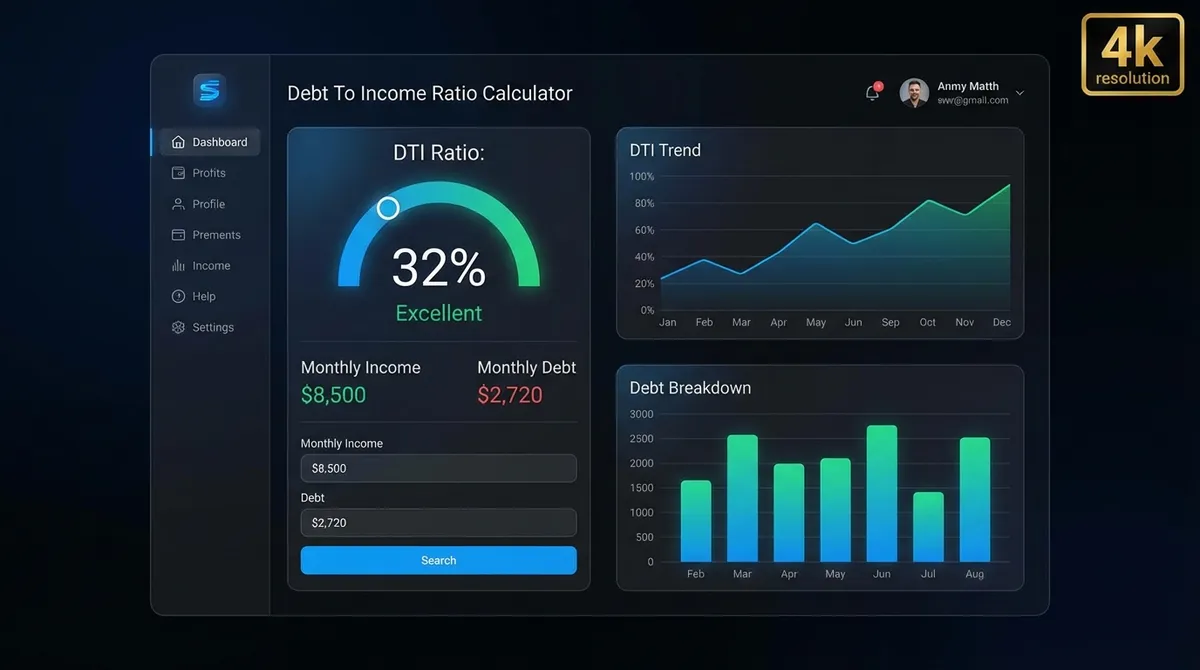 Debt-to-Income Ratio Calculator Interface