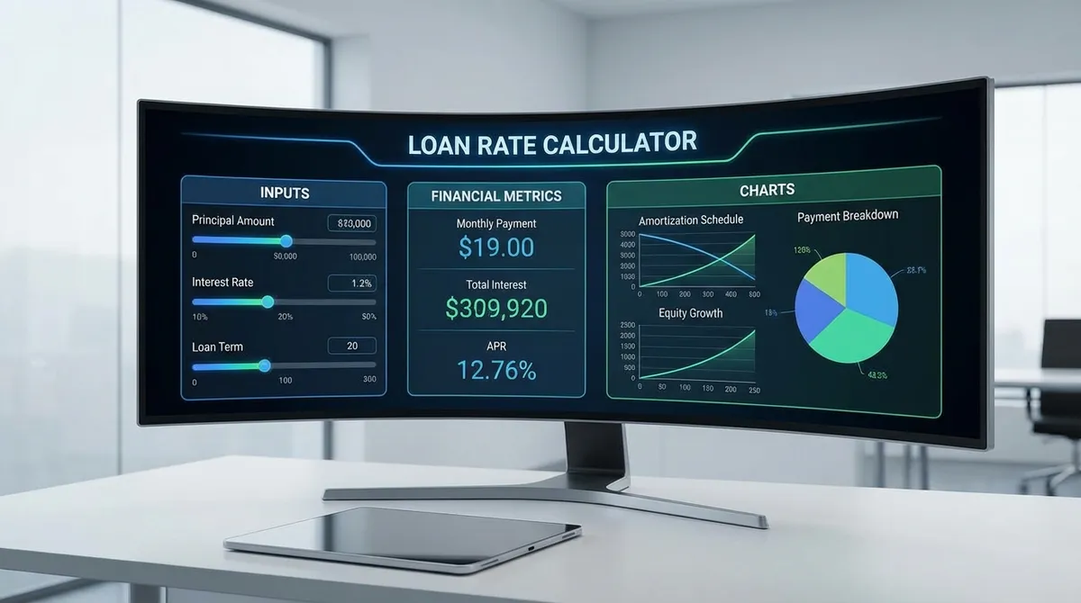 This visual explains our loan rate calculator: principal, interest, taxes, insurance, and amortization. See how inputs affect payments using loan interest rate.
