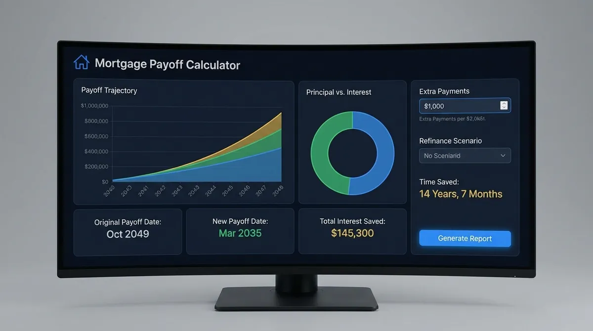 This visual explains our mortgage payoff calculator: principal, interest, taxes, insurance, and amortization. See how inputs affect payments using mortgage.